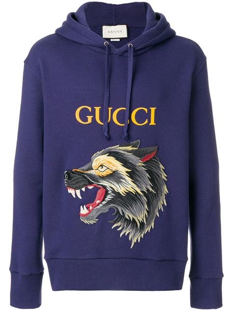 gucci wolf hoodie for sale|farfetch gucci hoodie.